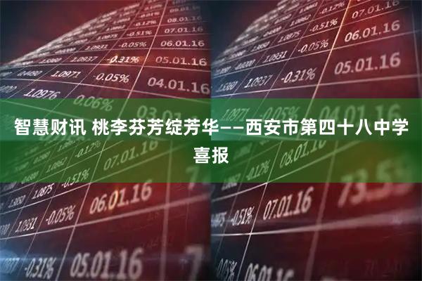 智慧财讯 桃李芬芳绽芳华——西安市第四十八中学喜报