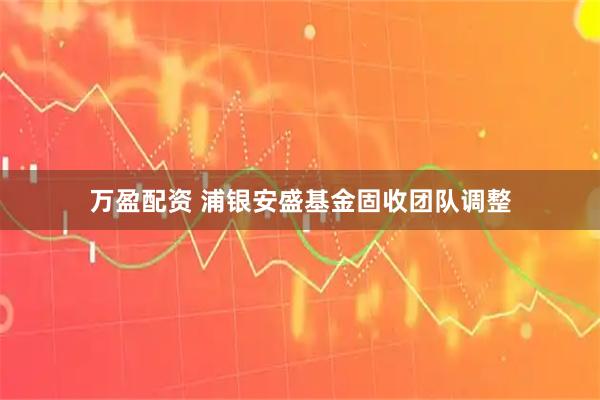 万盈配资 浦银安盛基金固收团队调整